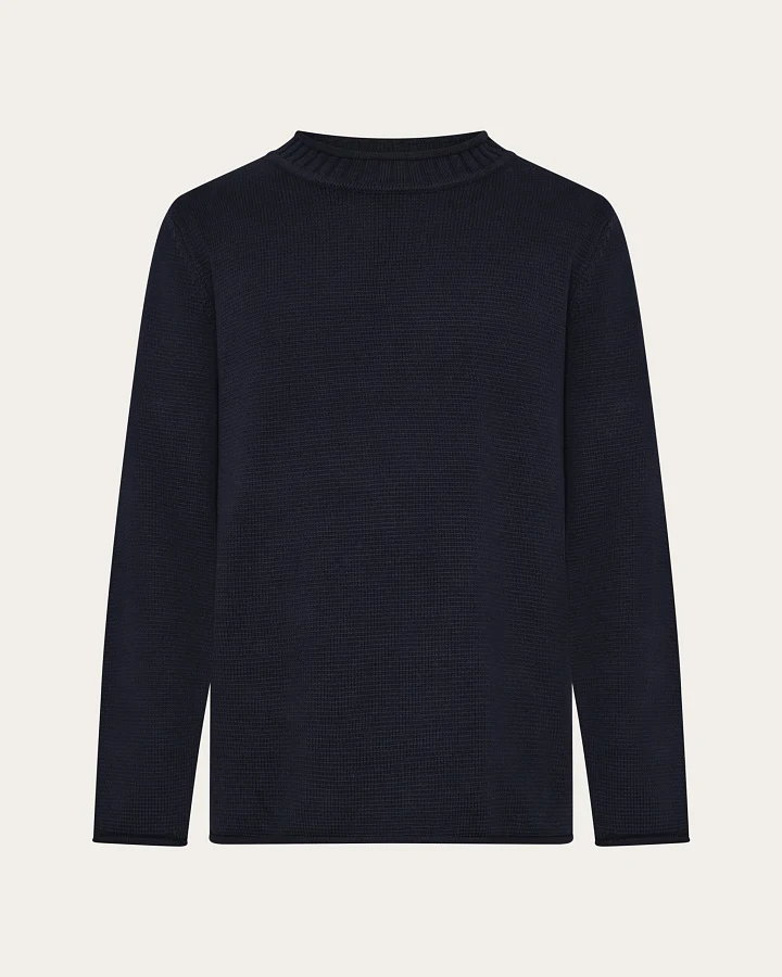 KnowledgeCotton Apparel Herren vegan Pullover Herren Rundhalsausschnitt Night Sky Navy