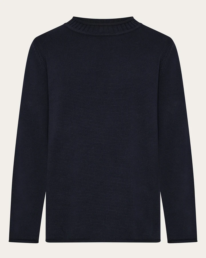KnowledgeCotton Apparel Herren vegan Pullover Herren Rundhalsausschnitt Night Sky Navy