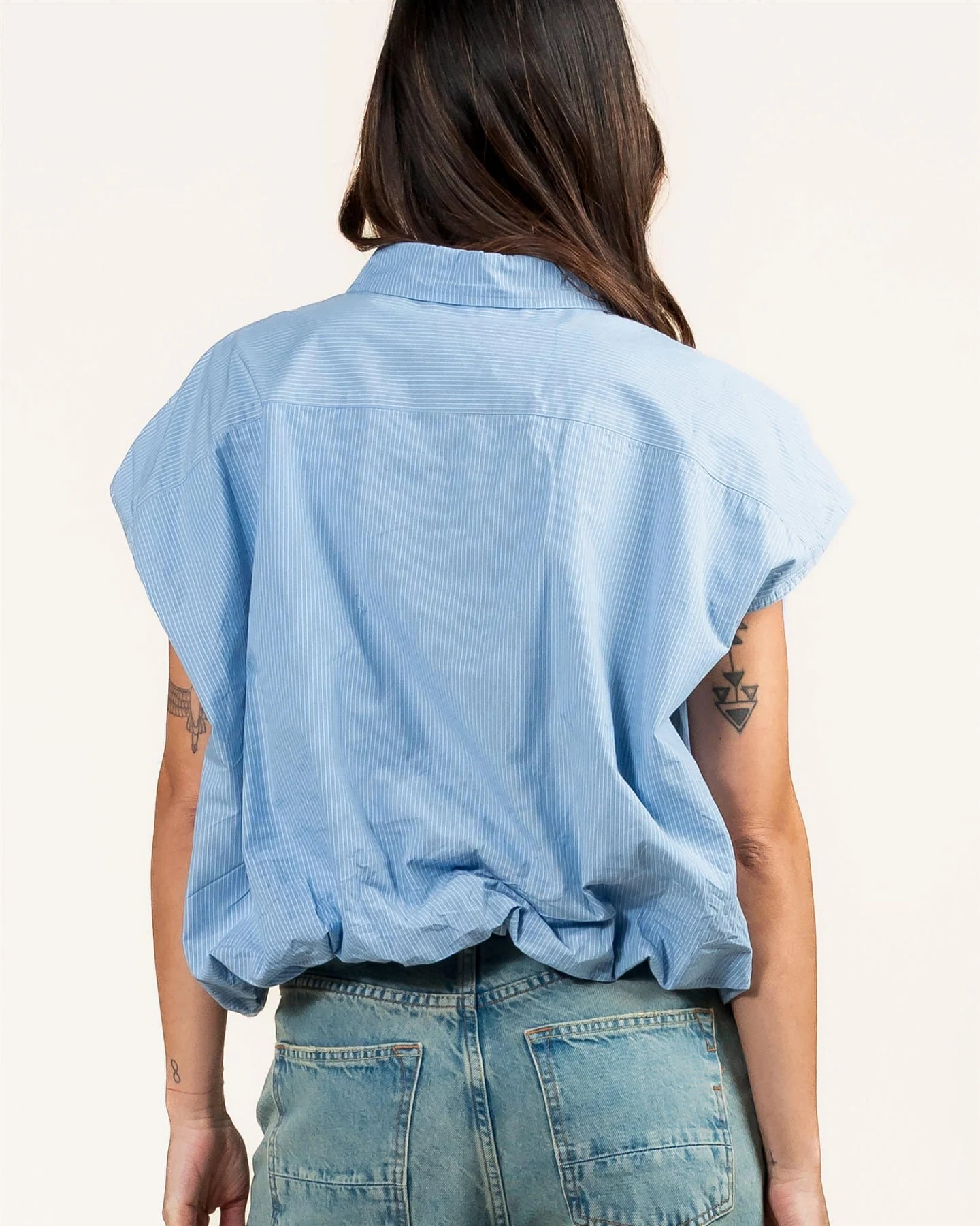 Kuyichi Damen vegan Bluse Dilek Blau – Ansicht 2