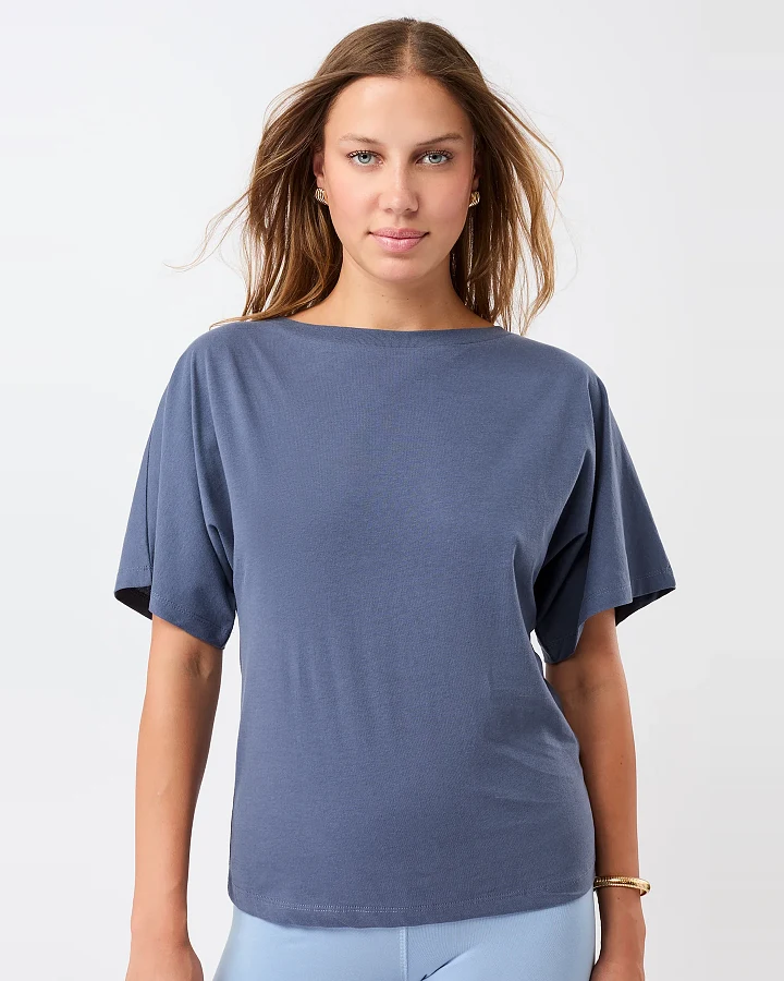 MANDALA Damen vegan T-Shirt Schmetterling Eclipse Blau