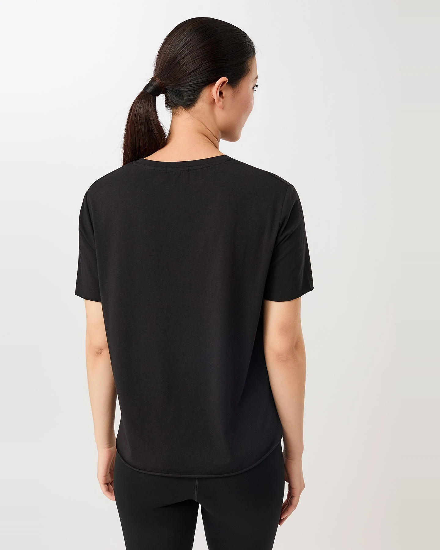 MANDALA Damen vegan T-Shirt Halfmoon Schwarz – Ansicht 2