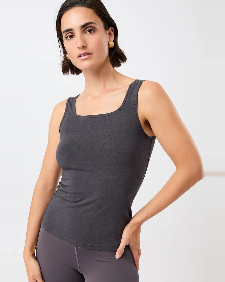 MANDALA Damen vegan Tank Top Simple Onyx