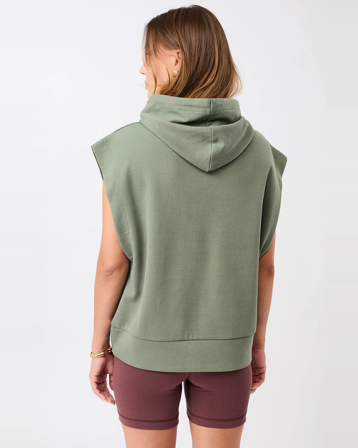MANDALA Damen vegan Hoodie Holzkohle Grün – Ansicht 2