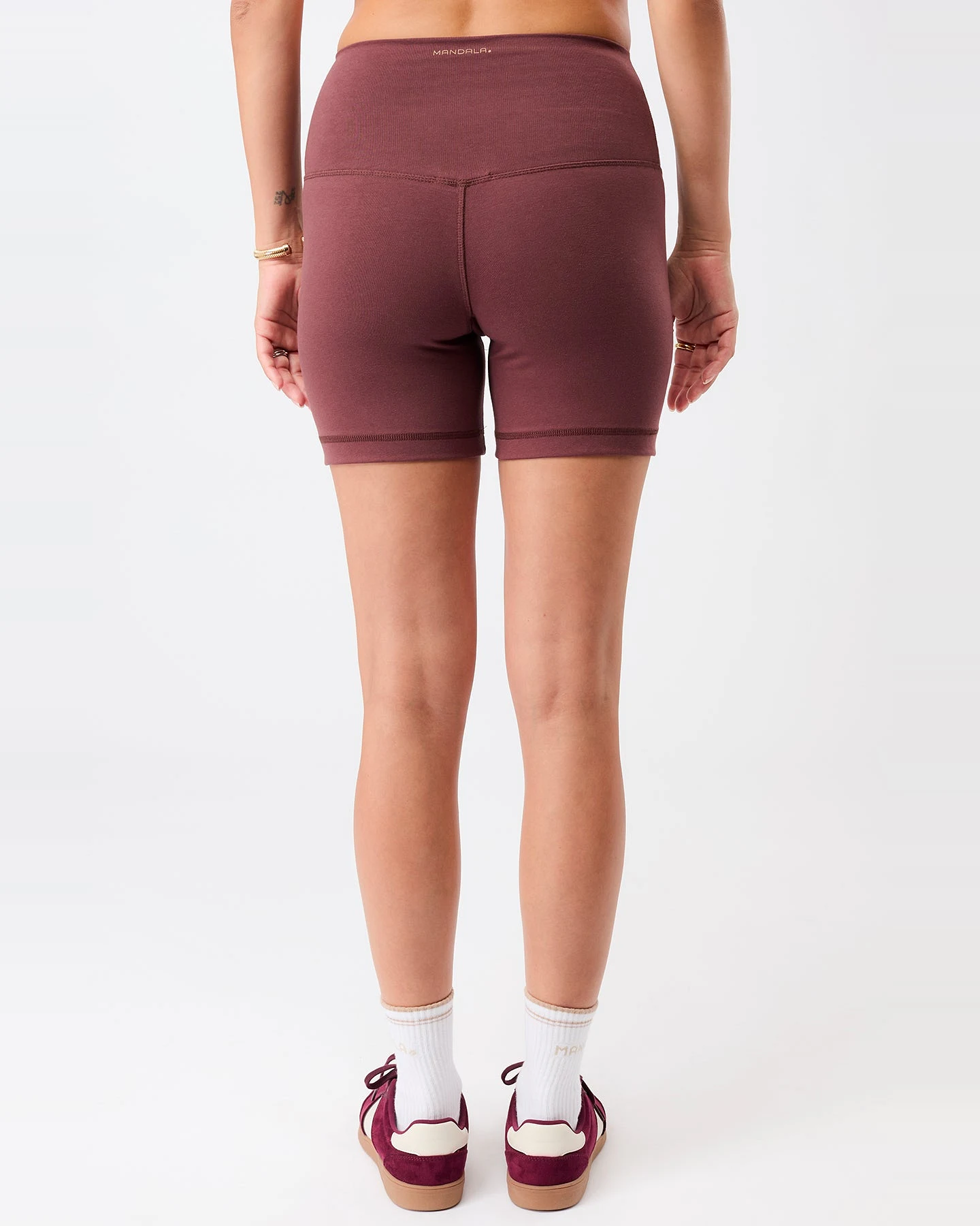 MANDALA Damen vegan Biker Shorts Rosenholz – Ansicht 2