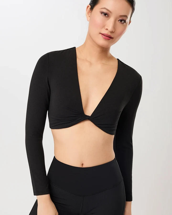 MANDALA Damen vegan Top Support Longsleeve Schwarz