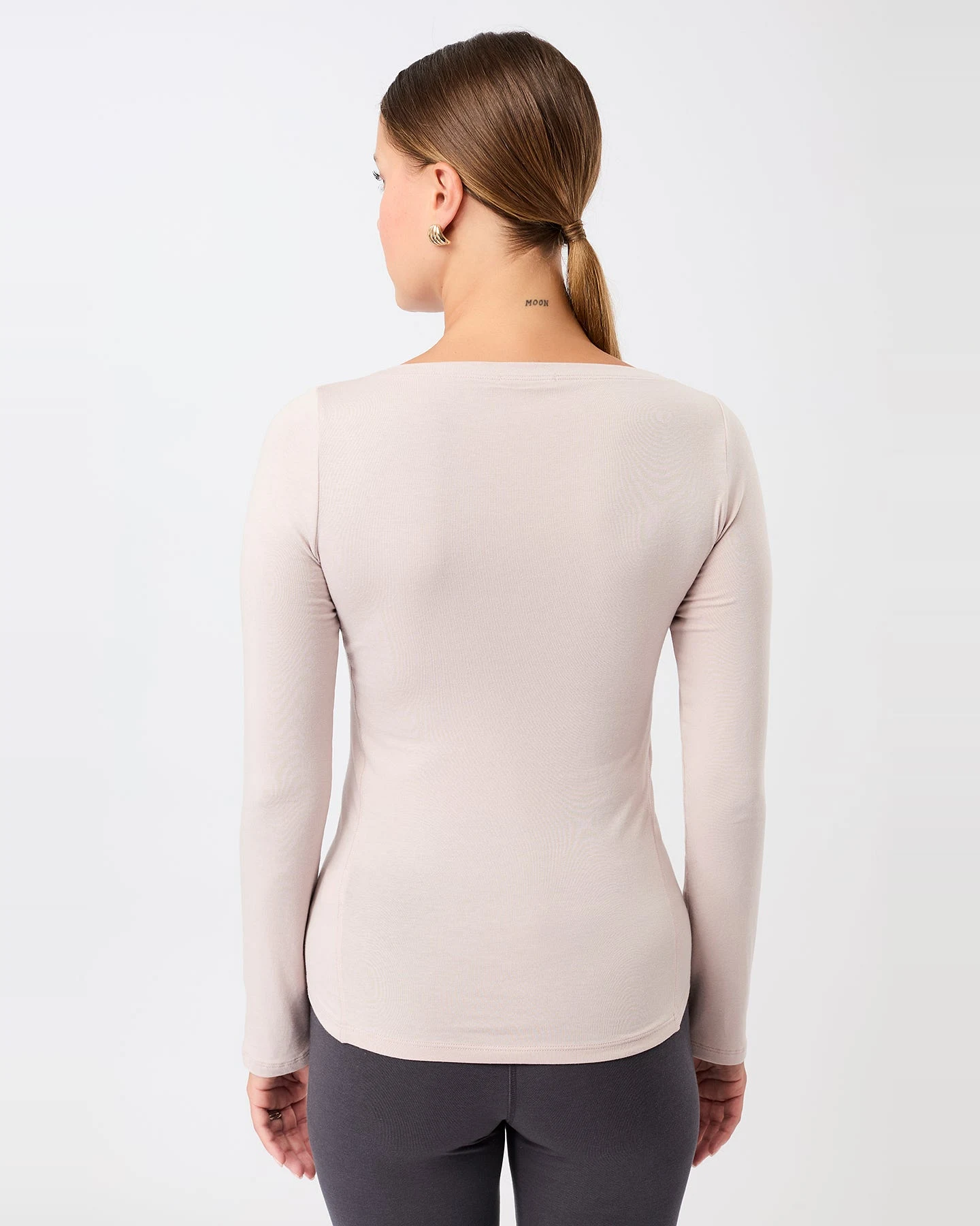 MANDALA Damen vegan Top Basic Longsleeve Sheer Pink – Ansicht 2