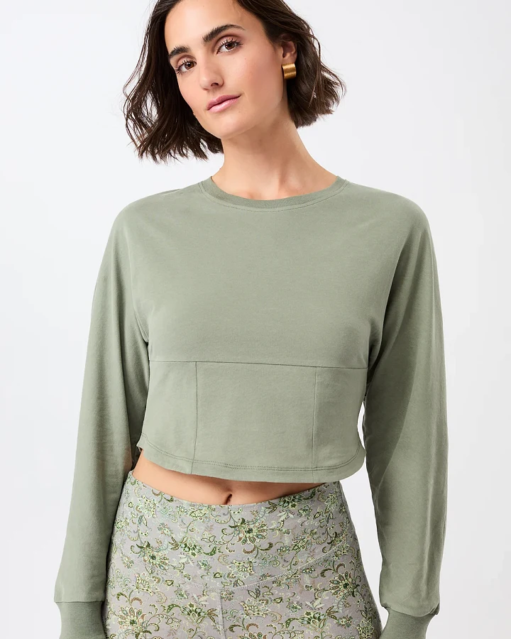 MANDALA Damen vegan Pullover Soft Charcoal Grün
