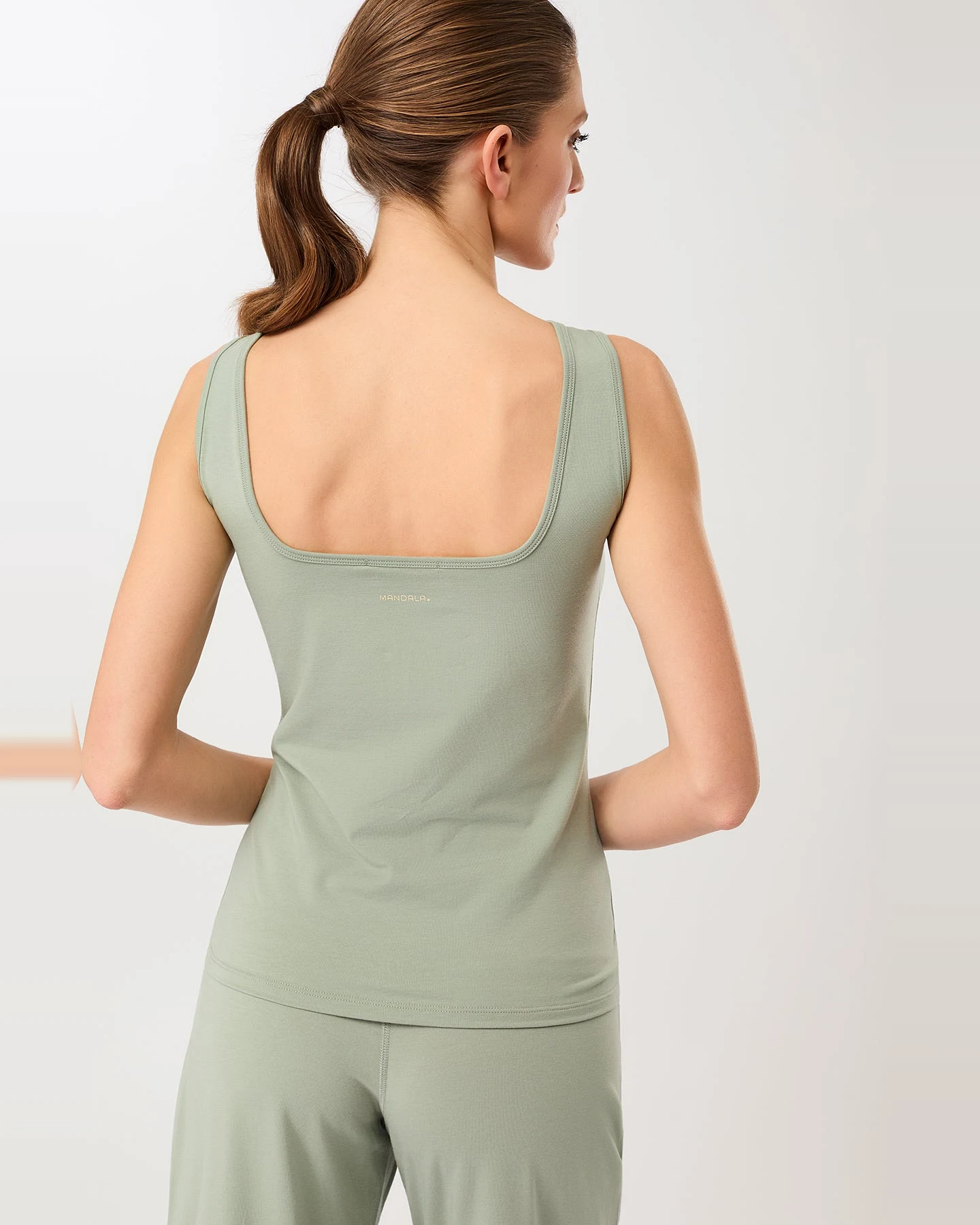 MANDALA Damen vegan Tank Top Simple Mineral Green – Ansicht 2