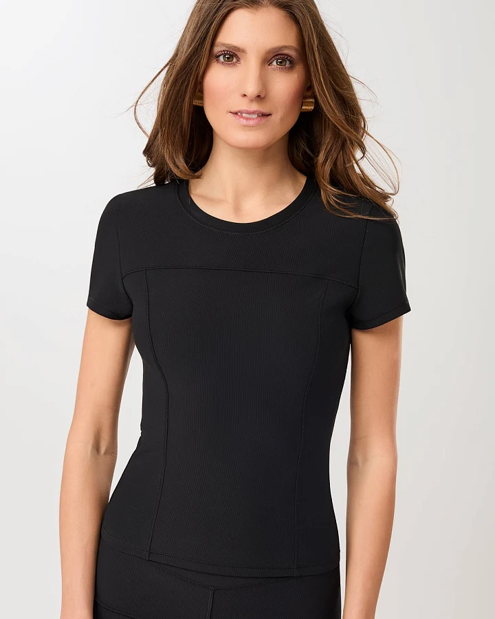 MANDALA Damen vegan T-Shirt Fitted Schwarz