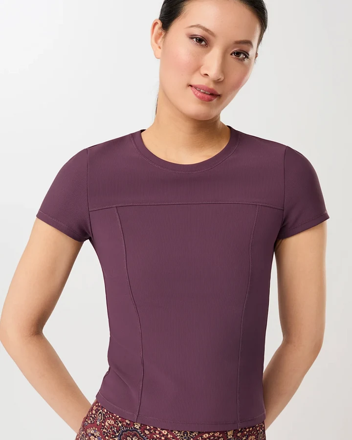 MANDALA Damen vegan T-Shirt Fitted Burgundy