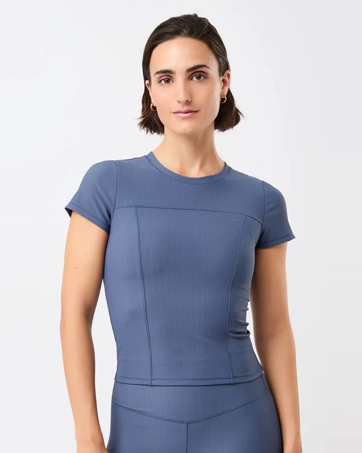 MANDALA Damen vegan T-Shirt Fitted Eclipse Blau
