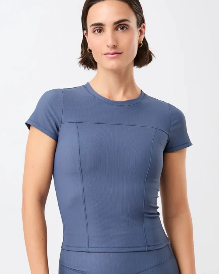 MANDALA Damen vegan T-Shirt Fitted Eclipse Blau