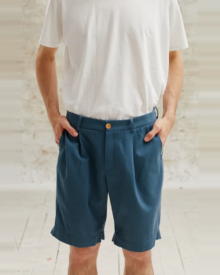 Jyoti Fair Works Herren vegan Shorts Neem Ocean Blue