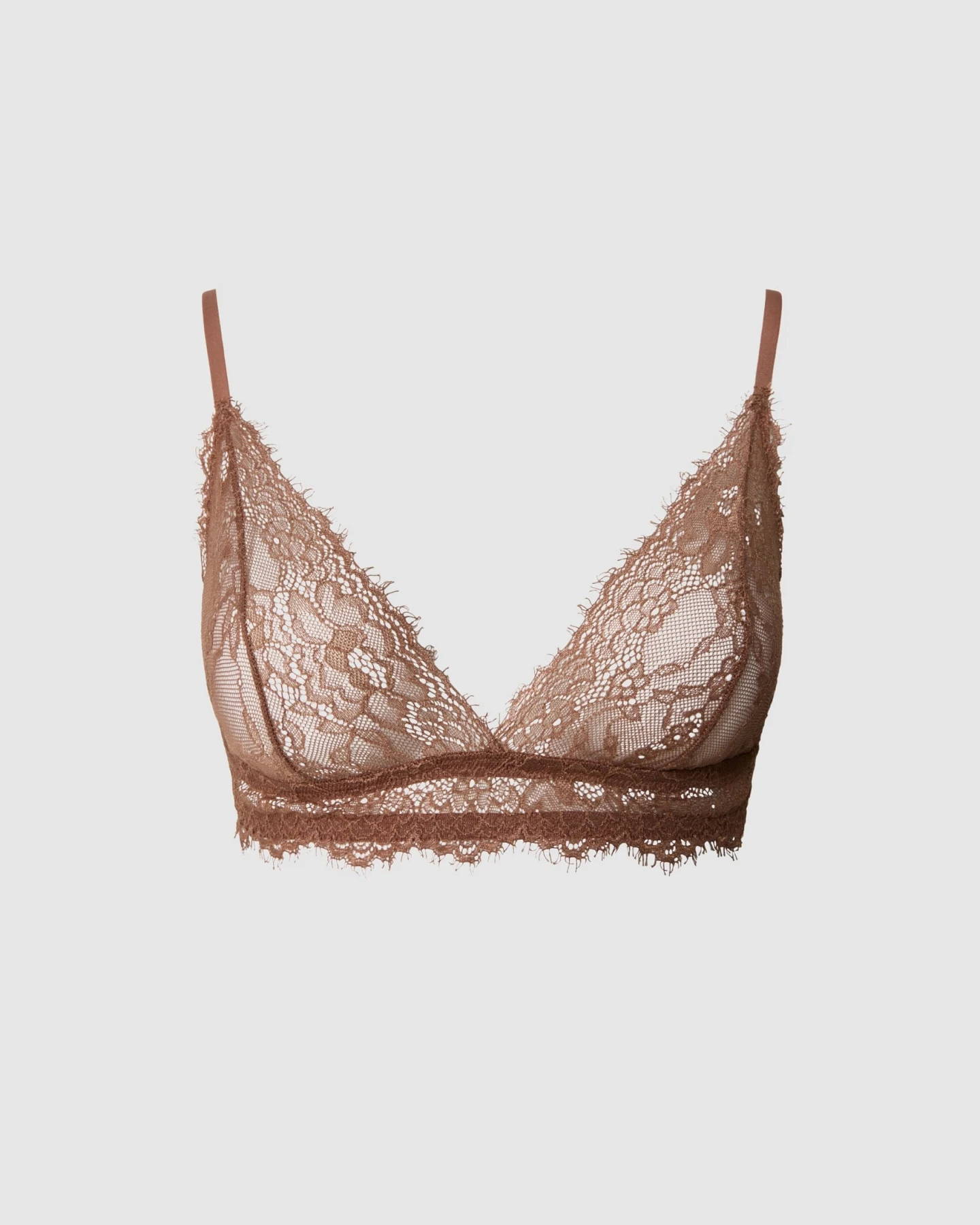 Understatement Damen vegan Bralette Lace Triangle Mocha – Ansicht 2