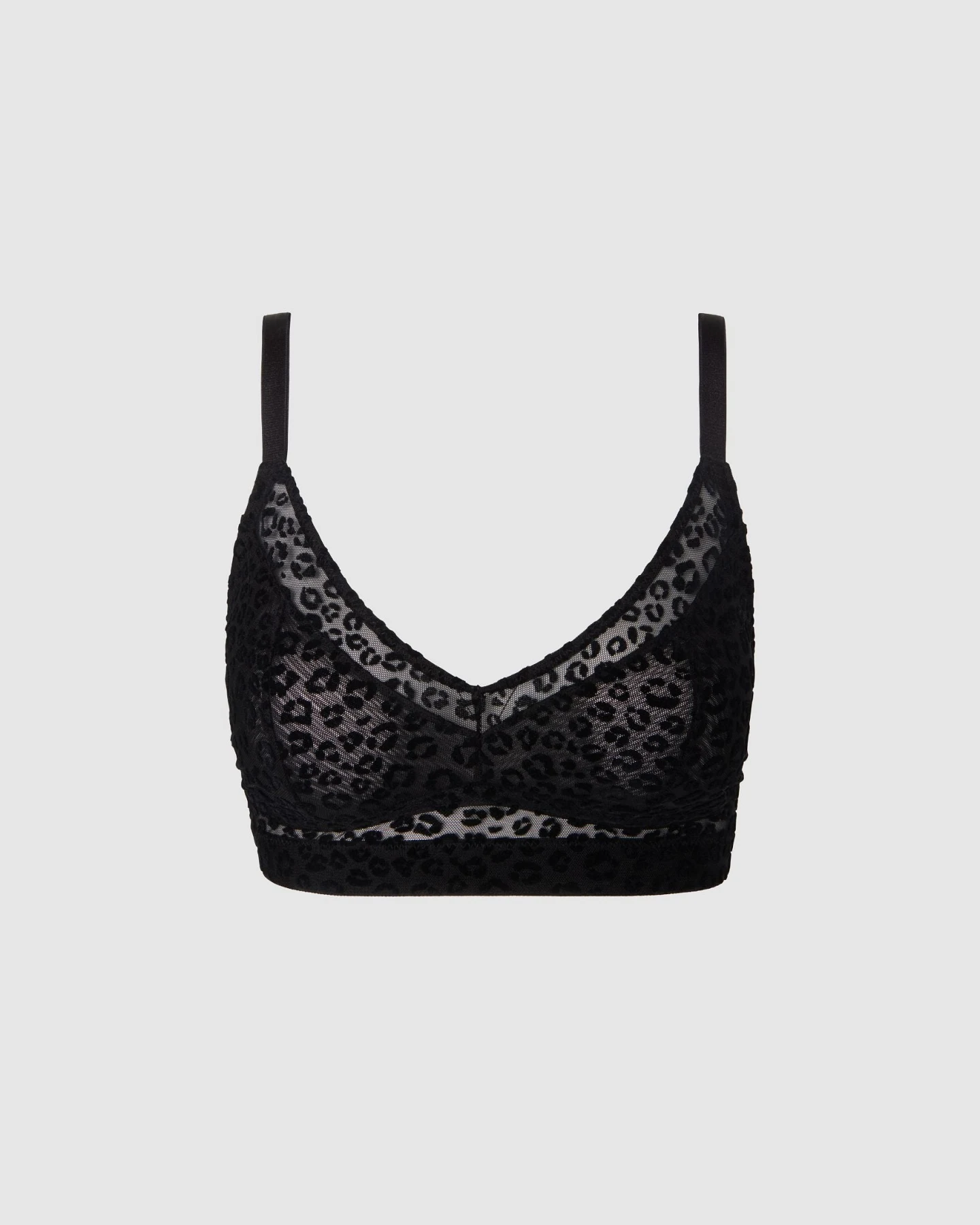 Understatement Damen vegan Bh Mesh Support Plus Schwarzer Leopard – Ansicht 2