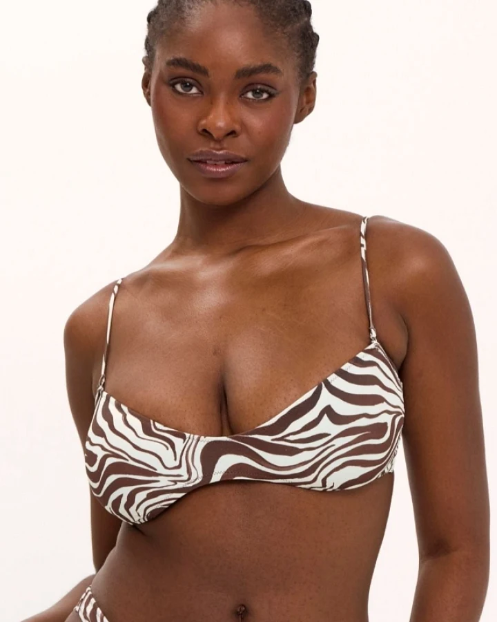 Understatement Damen vegan Bikinioberteil In Form Eines Zebras