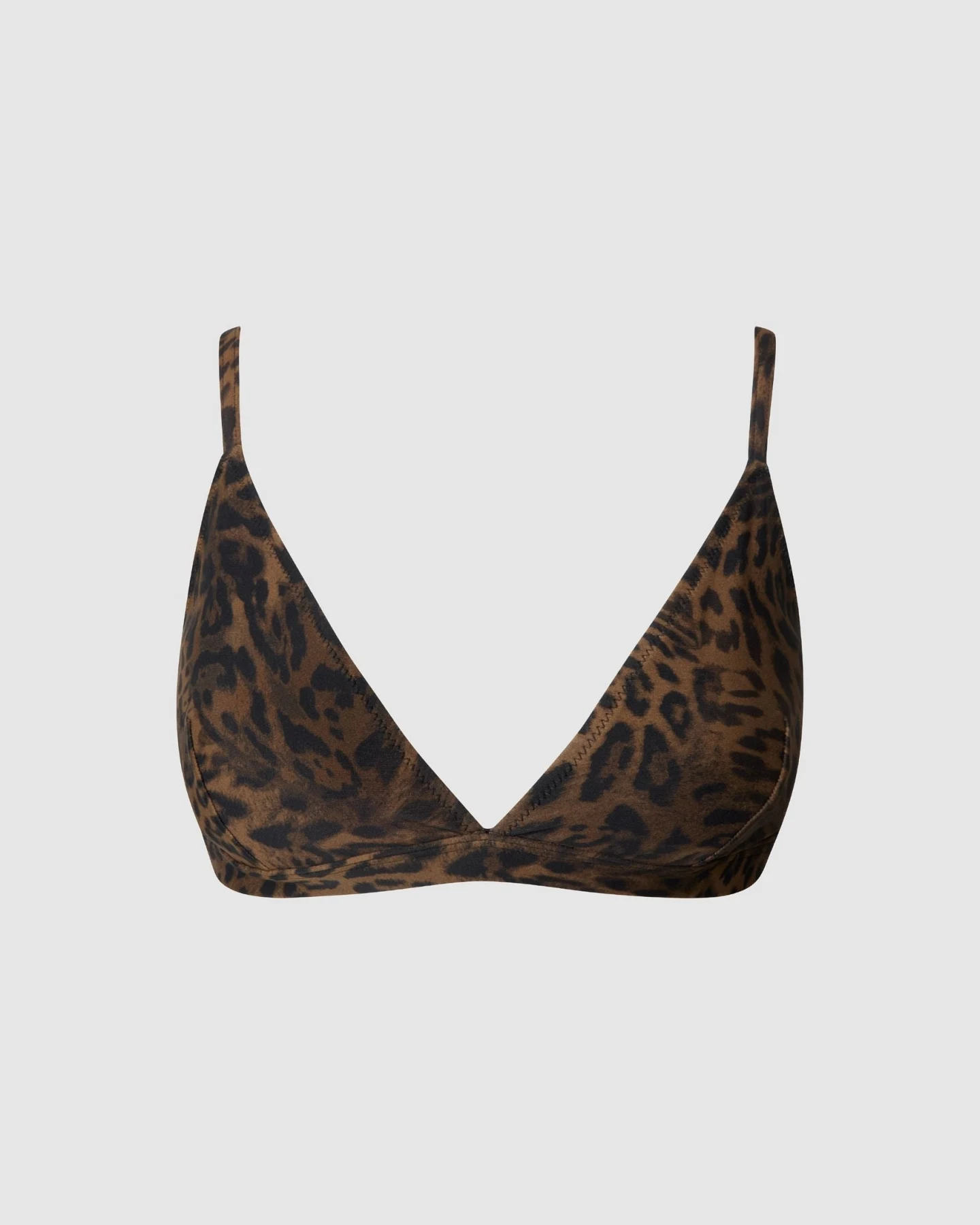Understatement Damen vegan Bikinioberteil Triangle Dark Leopard – Ansicht 2