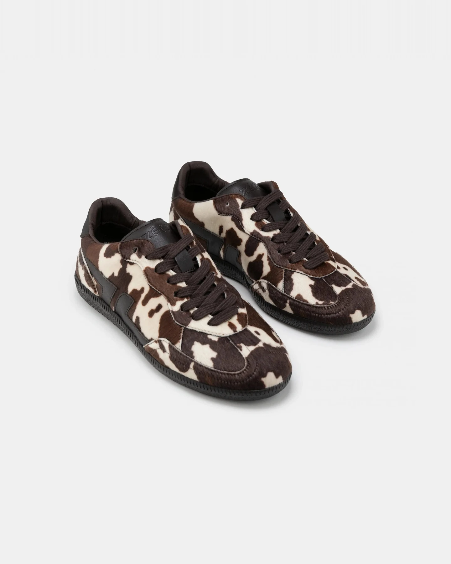 Zèta Damen vegan Sneaker Delta Cow Print Braun/Weiß – Ansicht 2