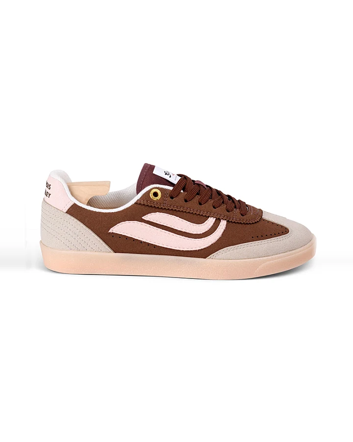 Genesis Damen vegan Turnschuhe G-Volley Hairy Grau Braun Rose