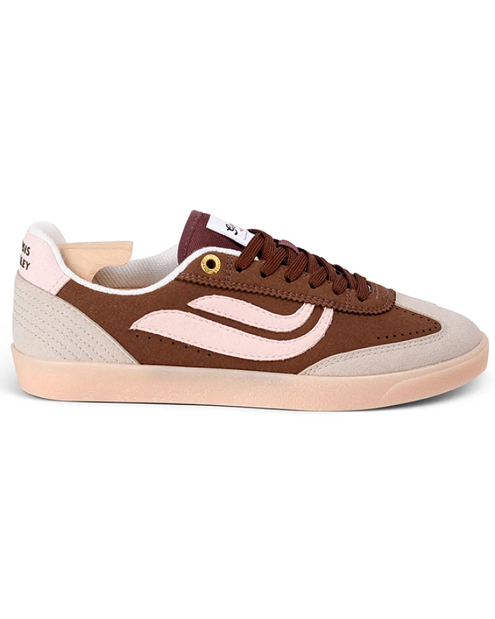 Genesis Damen vegan Turnschuhe G-Volley Hairy Grau Braun Rose