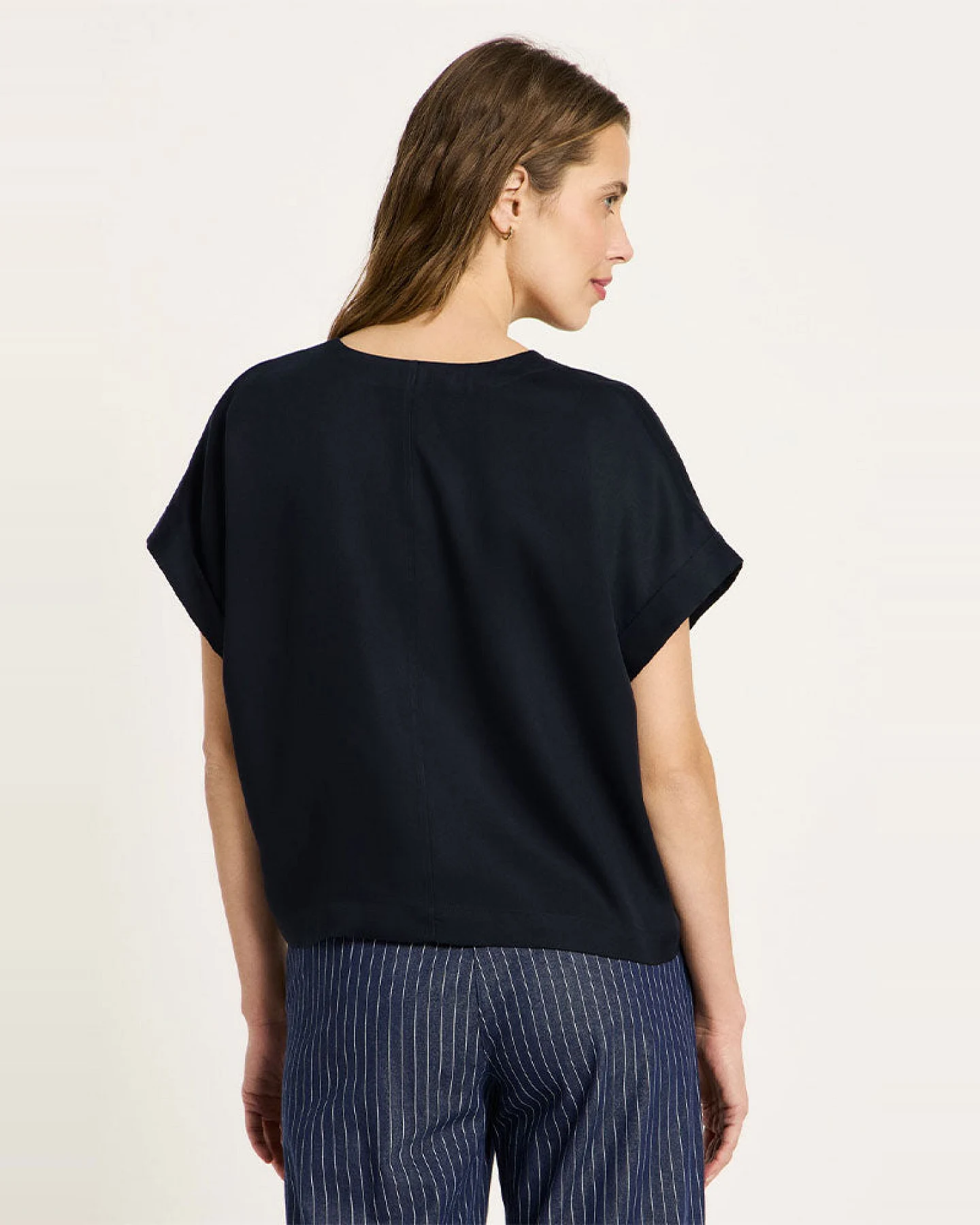 Lanius Damen vegan Bluse Mitternachtsblau – Ansicht 2