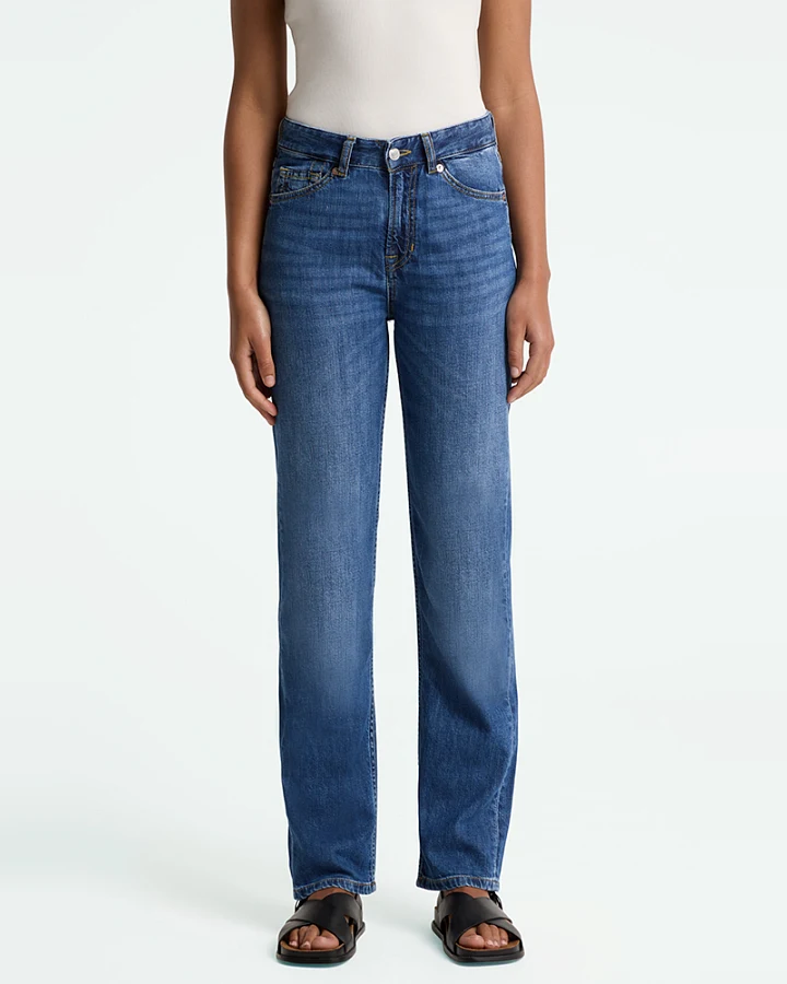 Kings of Indigo Damen vegan Jeans Inoe Cotton Flex Mid Washed Blau