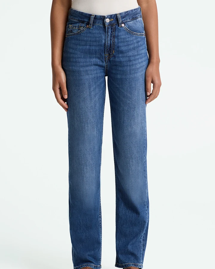 Kings of Indigo Damen vegan Jeans Inoe Cotton Flex Mid Washed Blau