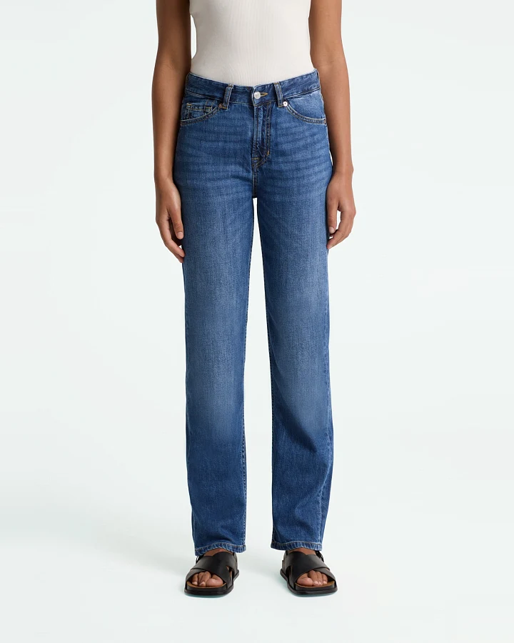 Kings of Indigo Damen vegan Jeans Inoe Cotton Flex Mid Washed Blau