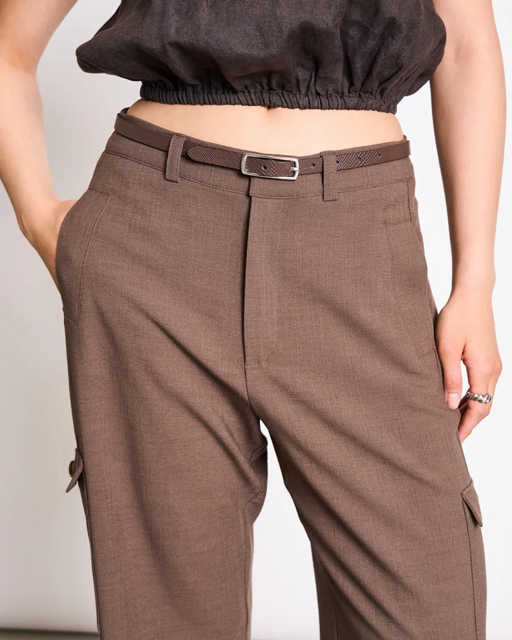 JAN 'N JUNE Damen vegan Gürtel Thin Nyby Snake Pattern Braun/Silber