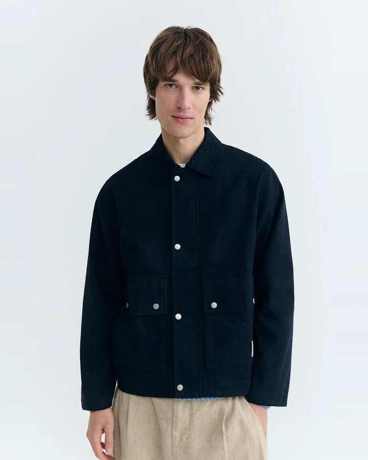Thinking MU Herren vegan Jacke Oversize Callum Navy