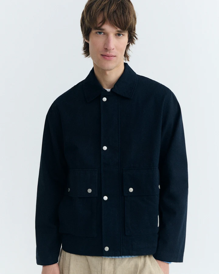 Thinking MU Herren vegan Jacke Oversize Callum Navy