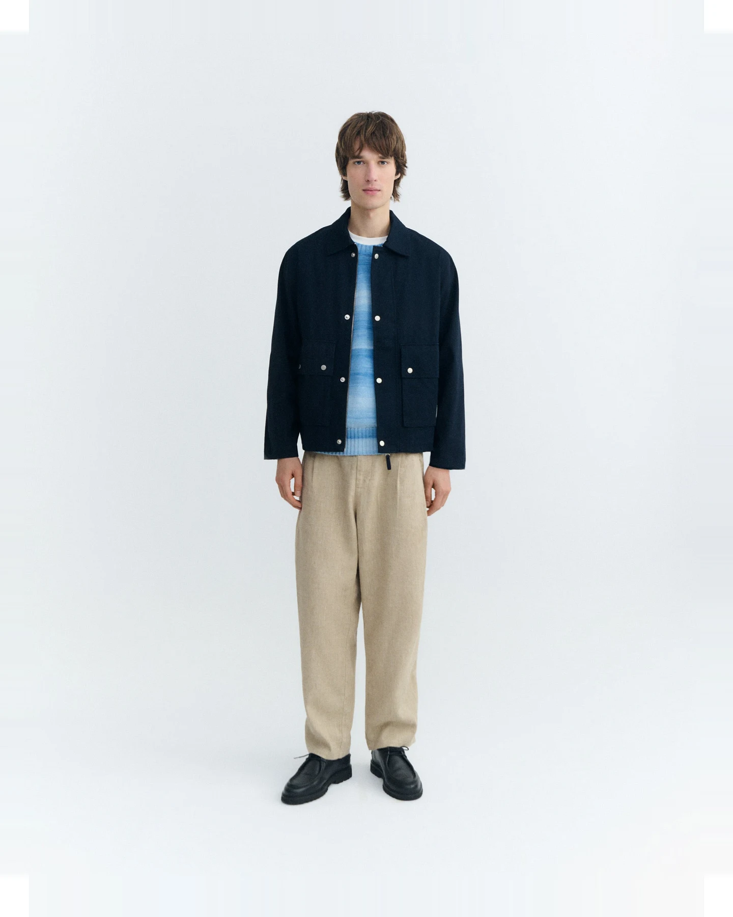 Thinking MU Herren vegan Jacke Oversize Callum Navy – Ansicht 2