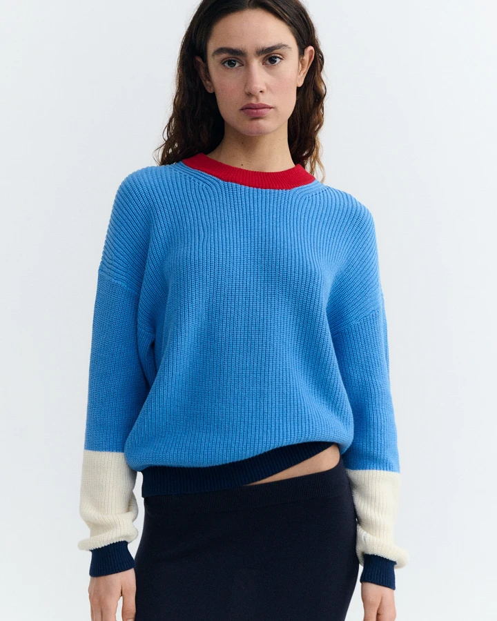 Thinking MU Damen vegan Pullover Carmen Blau