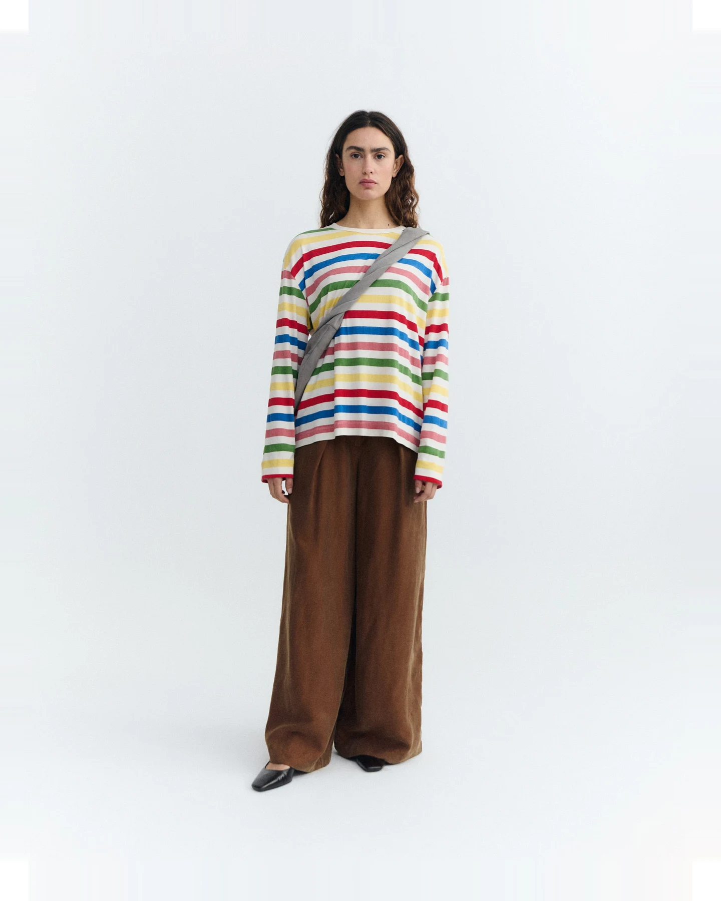 Thinking MU Damen vegan T-Shirt Langarm Emily Multicolor Gestreift – Ansicht 2