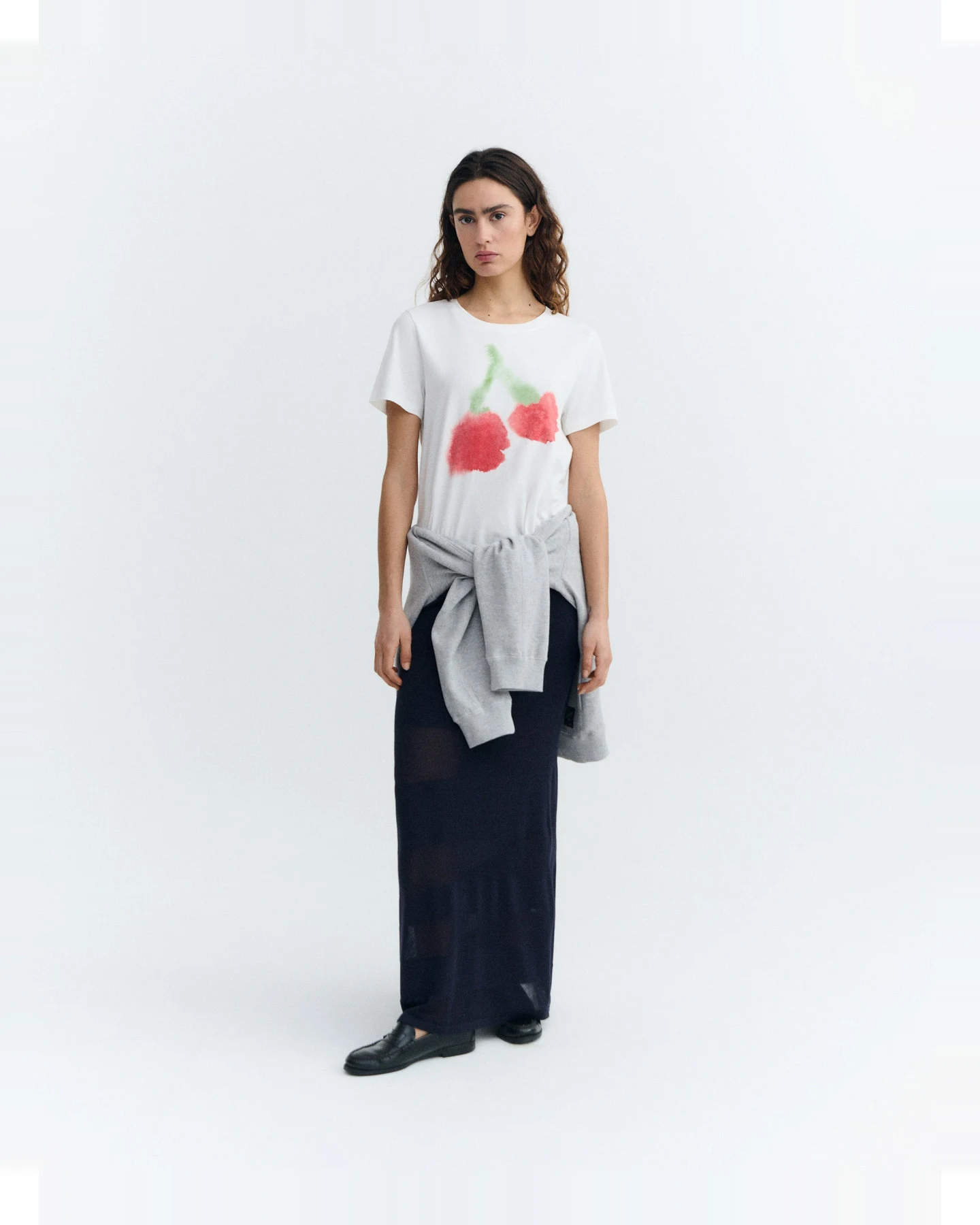 Thinking MU Damen vegan T-Shirt Blurry Cherry Ida Weiß – Ansicht 2