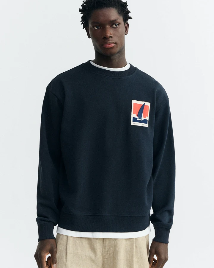 Thinking MU Herren vegan Sweatshirt Patched Optimist Leon Schwarz
