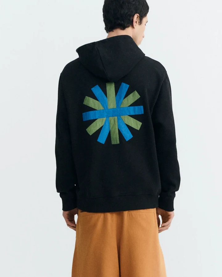 Thinking MU Herren vegan Sweatshirt Simon Sun Patch Rücken Schwarz