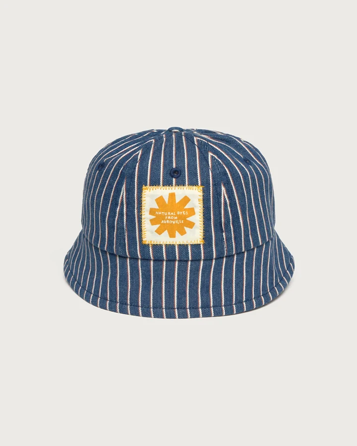 Thinking MU Damen vegan Hut Norfeu Eisenbahn Gestreift Blau