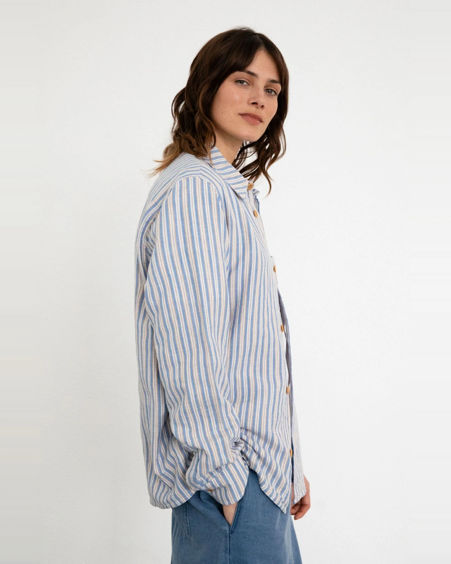 Hemd Casual Multi Striped Blau – Ansicht 4