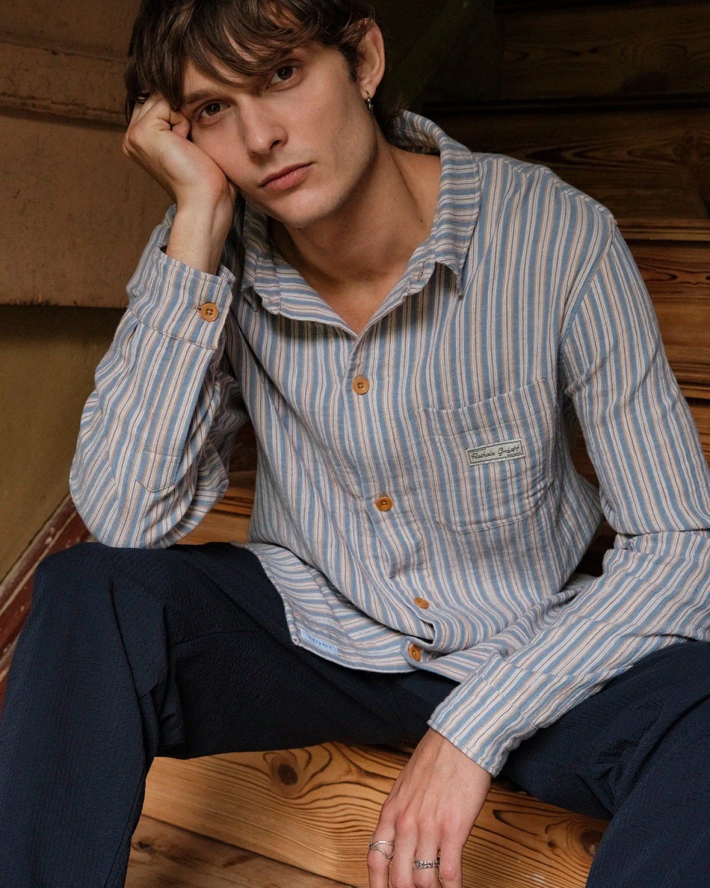 Hemd Casual Multi Striped Blau – Ansicht 5