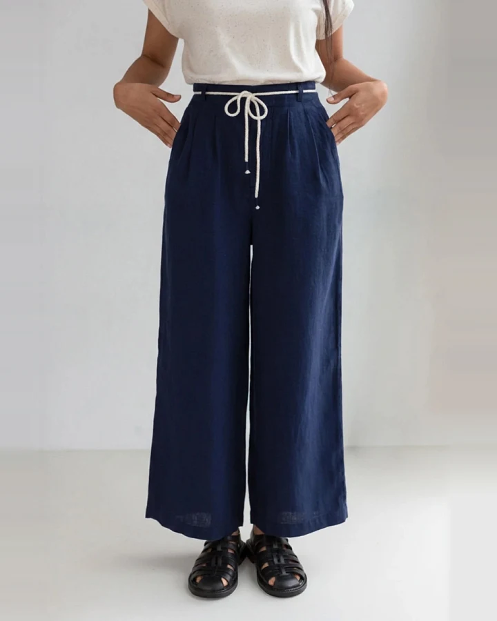 TWOTHIRDS Damen vegan Hose San Vito Blaue Nacht