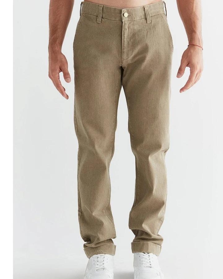 Evermind Herren vegan Denim Chinos Tonal Wash Karibik Grün