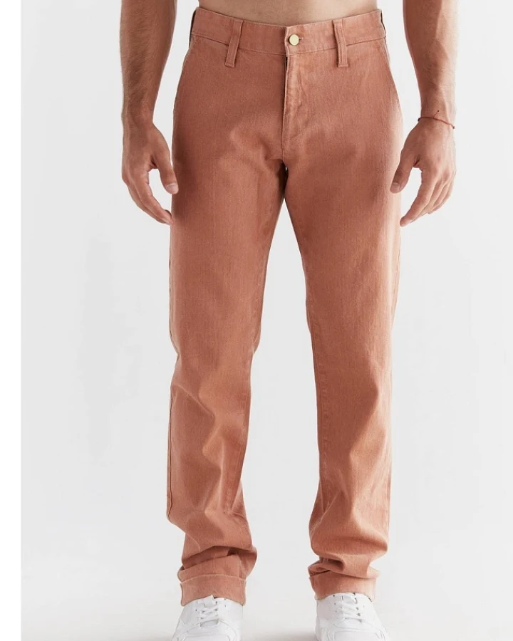 Evermind Herren vegan Denim Chinos Sunburn Orange