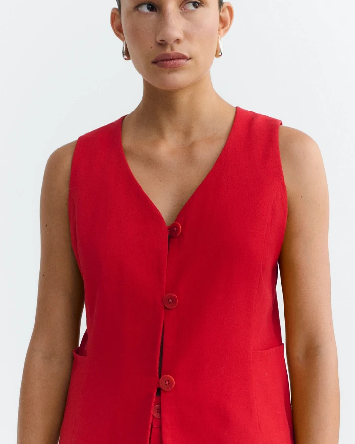 Thinking MU Damen vegan Weste Alisa Rot
