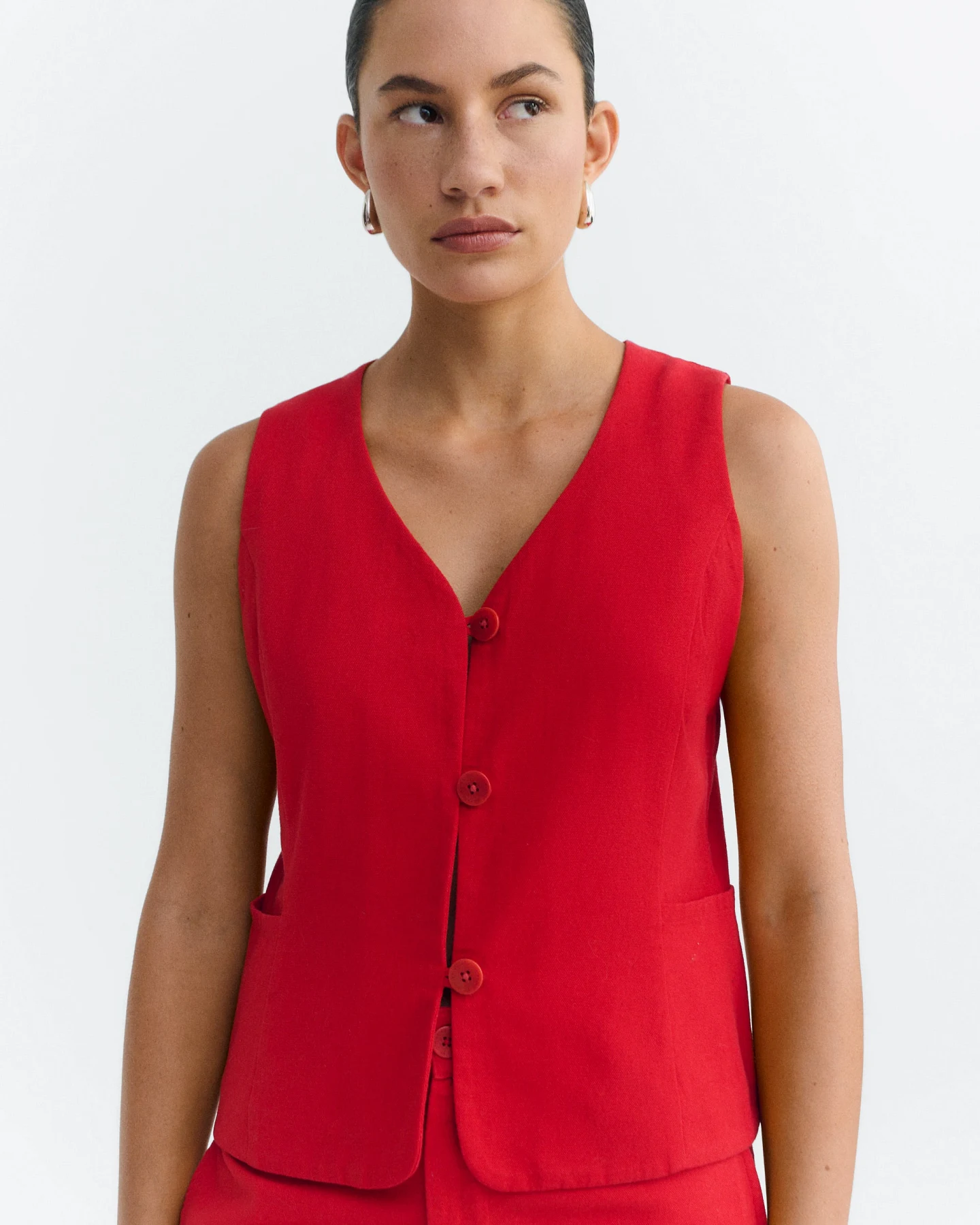 Thinking MU Damen vegan Weste Alisa Rot – Ansicht 2