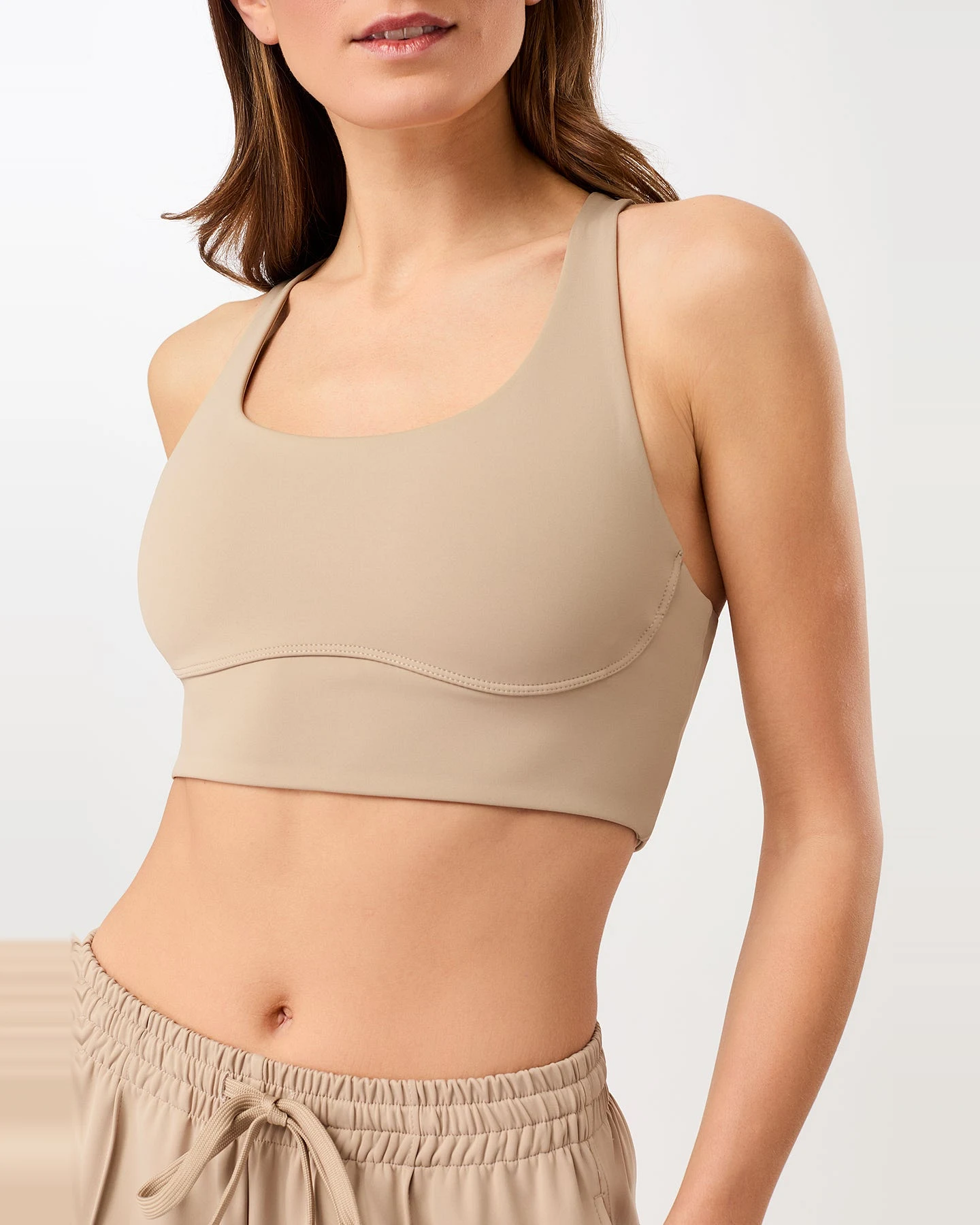 MANDALA Damen vegan Sport-Bh Wüstenbraun – Ansicht 2