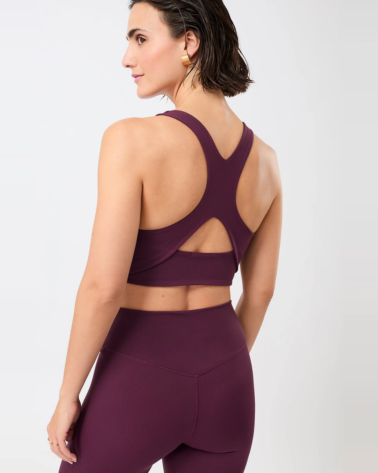 MANDALA Damen vegan Sport-Bh Gedruckt Bordeaux – Ansicht 2