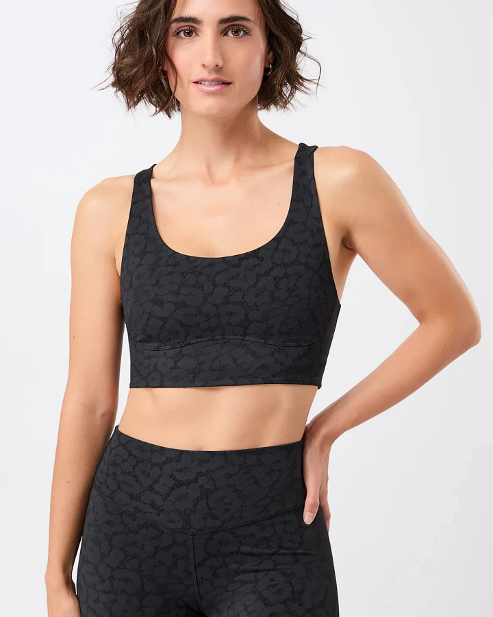 MANDALA Damen vegan Sport-Bh Bedruckter Leo Schwarz