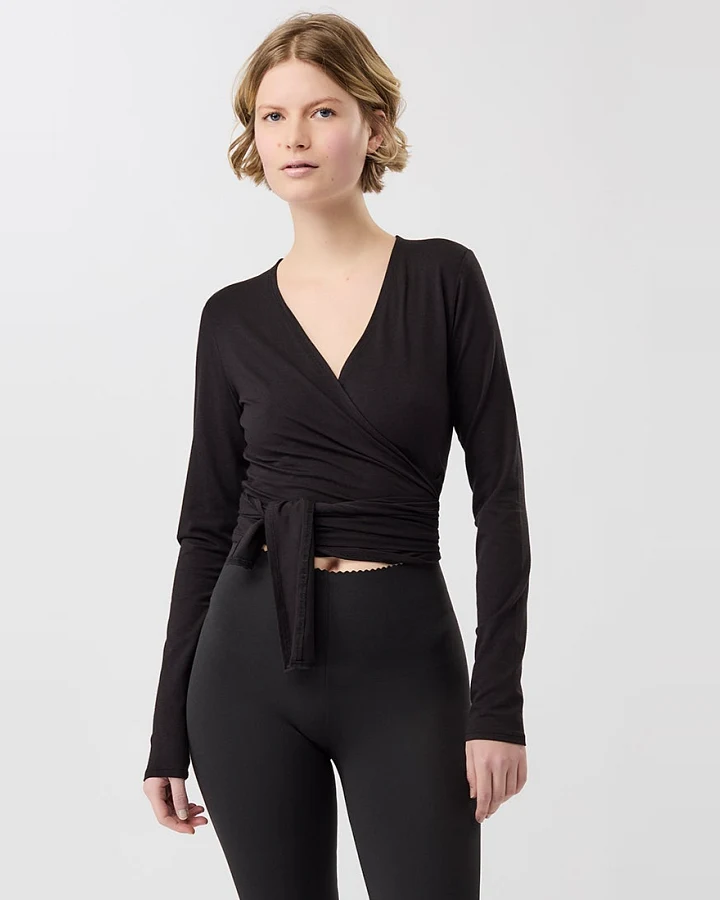 MANDALA Damen vegan Jacke Wrap Schwarz