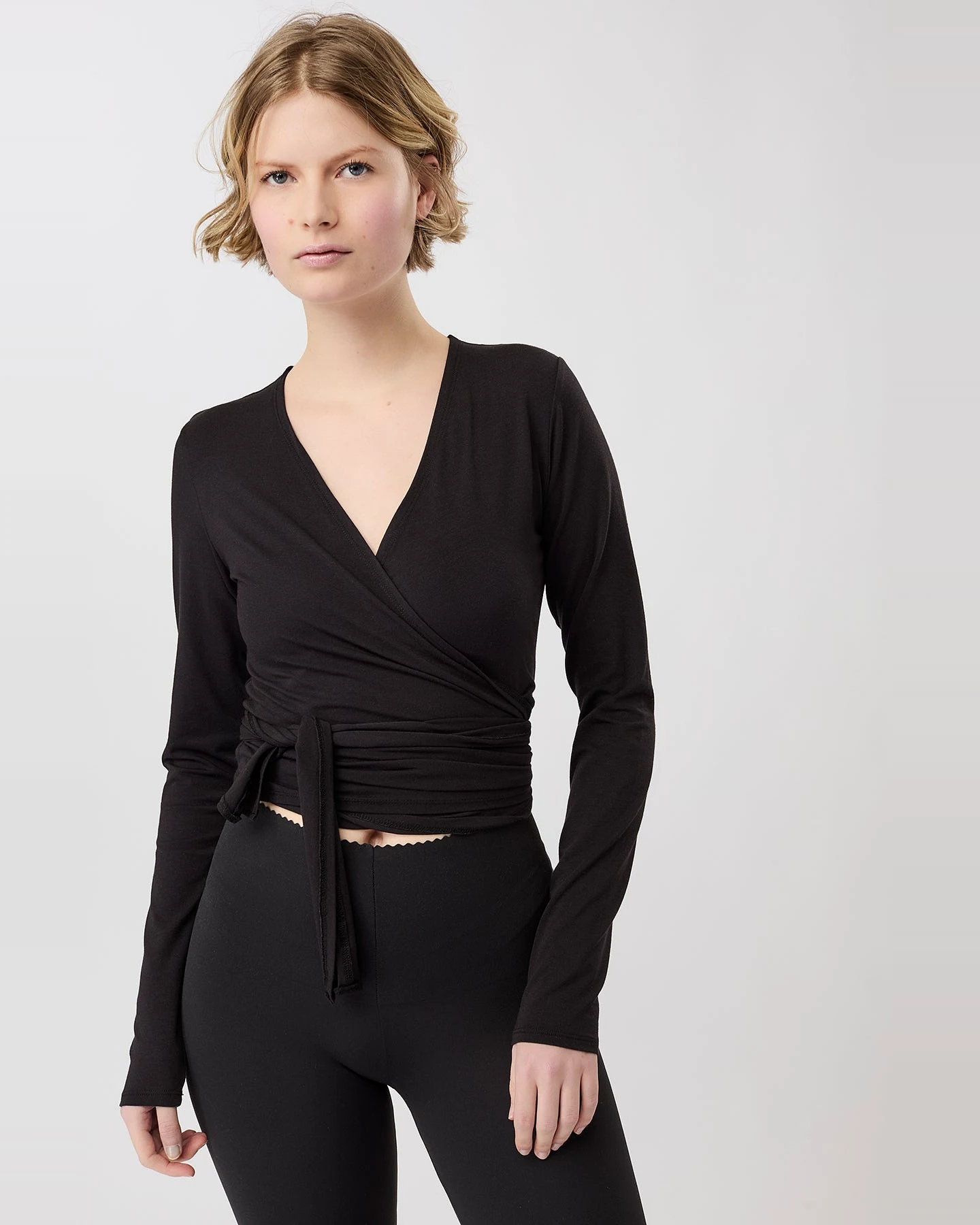 MANDALA Damen vegan Jacke Wrap Schwarz – Ansicht 2